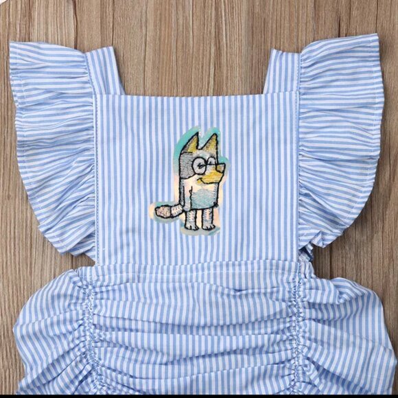 Bluey Dress Bluey First Birthday Romper Bluey Outfit Bluey Clothes  Jumpsuit - Picture 2 of 2